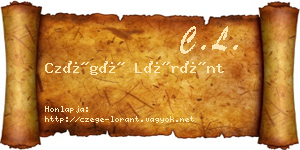 Czégé Lóránt névjegykártya