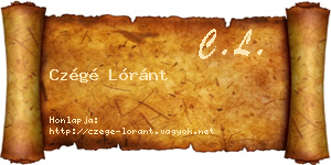 Czégé Lóránt névjegykártya